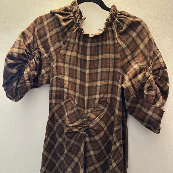 Doen Brown Cornwall Plaid Maxi Dress - Picture 4 of 9